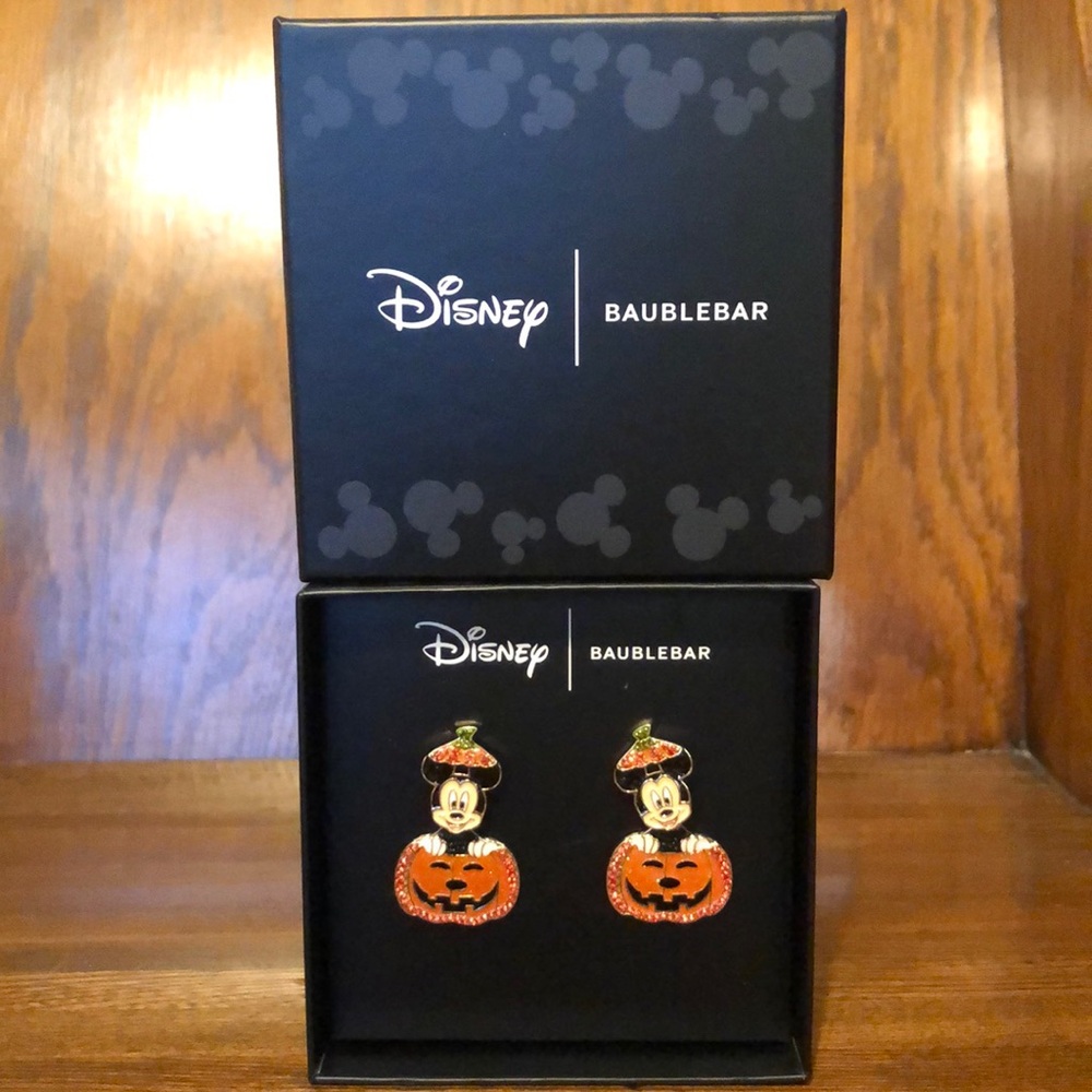 NIB-Baublebar-Mickey Mouse-2 Tier Halloween 🎃 Pumpkin-Dangle-Post-Back Earrings